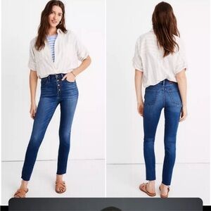 MADEWELL 10" High Rise Skinny Crop Button Fly Denim Jeans Size 26